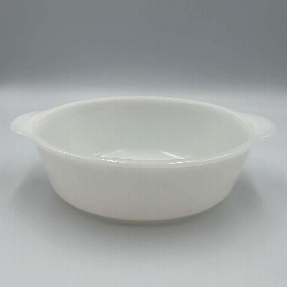 Vintage Fire King White Milk Glass Oval Casserole Dish with Tab Handles 10.5in
